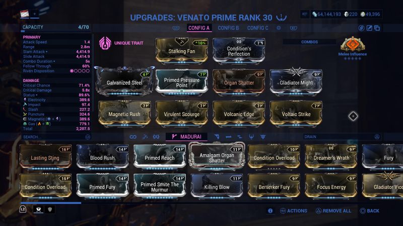 Warframe Venato Prime Build